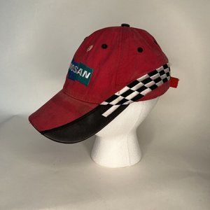 Doosan Hat Red Black Baseball Cap Adjustable Cotton